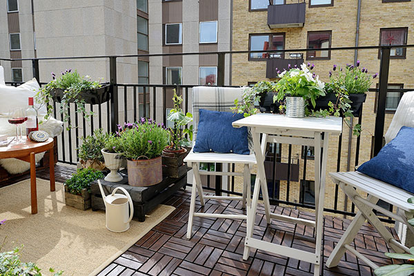 Terras inspiratie met veel prints